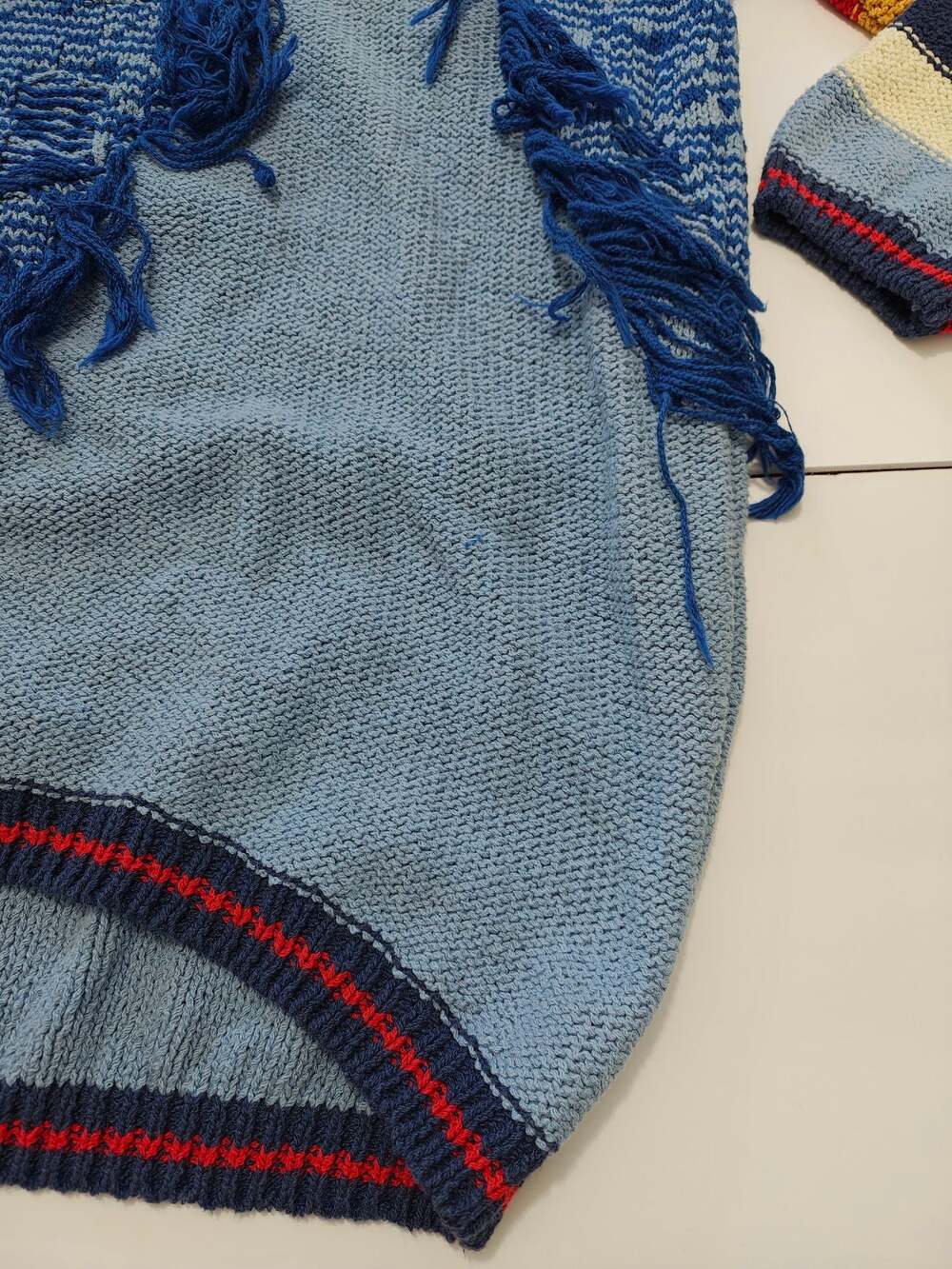 BDG Marlon Spliced Pullover Size M Women's Striped Distressed Fringe Sweater - Picture 5 of 12